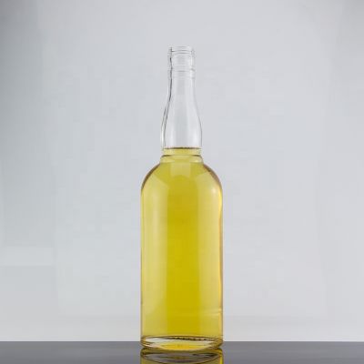 Wholesale Clear Empty Custom Design Whisky Glass Bottle 750ml Screw Cap Sealed 