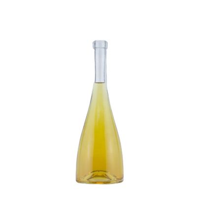 Manufacture Drop Bottom Taper Bottle Long Neck Glass 500 Ml Wine Bottle With Frost Finish 