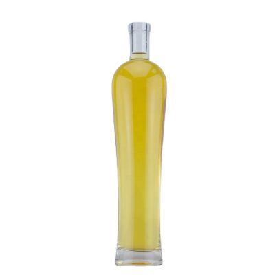 Manufacture Thick Bottom Bottle With Super Flint Glass 500 Ml Rum Bottle With Wood Cork Stopper 