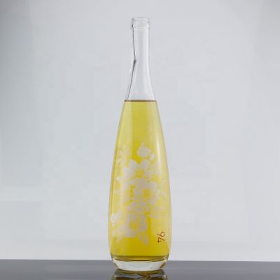 Decal Design Transparent 750ml Beverage Water Glass Bottle For Screw Cap 