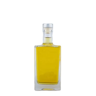Manufacture Square Shape Super Flint Glass 500 Ml Bottle Gin Bottle With Color Painting And Decal 