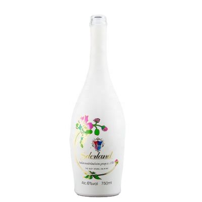 Competitive Price Matt White Color Custom Decoration Printing Vodka Whiksey Brandy Glass Bottle 750ml With Aluminum Caps