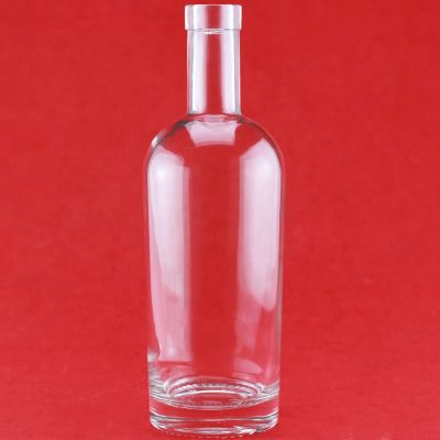 New Style Round Shape Elegant Gin Bottle Clear 16 Oz Liquor Glass Vodka Bottle With TPE Cork 