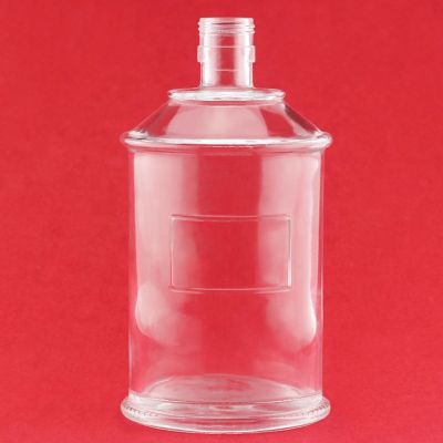 Fancy Cylindrical Shape Fine Liquors Vodka Bottle Cylinder High Quality Glass Bottle 