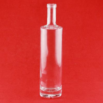 High End Empty Vodka Spirit Glass Bottle 750ml Cylinder Gin Bottle Glass Liquor Bottle Cork Stopper 