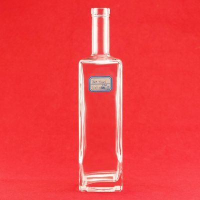 750ml Rectangular Glass Bottle Square Glass Vodka Bottle 