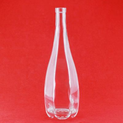 Exported US Hexagon Shaped Bottle Glass Whisky Custom 50CL 500ML Spirits Bottle With Cork Top supplier 