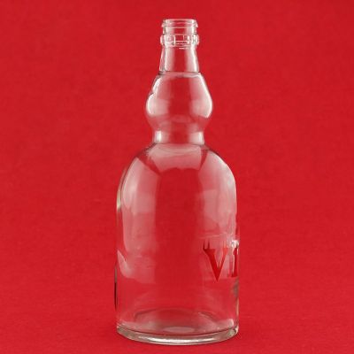 High Quality Wholesale 750ml Glass Vodka Whiskey Bottle Gourd Shaped Glass Vodka Bottles 
