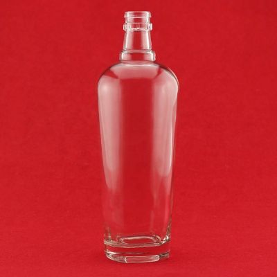 Decorated 75cl Glass Wine Bottle 500ml Round Glass Vodka Bottle Glass Gin Bottle With Plastic Cap 