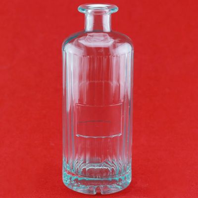 750ML Clear Glass Wine Flasks Cylinder Wide Mouth Whiskey Bottle 