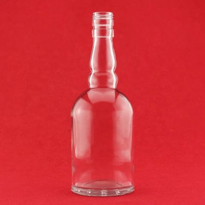 Factory Wholesale High Capacity Transparent Clear Spirit Glass Bottle With Screw Top 