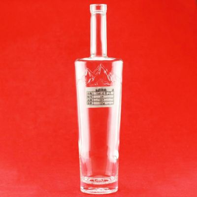 High Quality Super Clear Glass Bottle 750ML Glass Bottle For Whiskey Glass Bottles With Cork Stoppers 