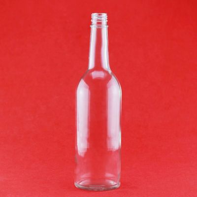 Wholesale Round Shape Long Neck 750ml Glass Wine Bottle With Caps 