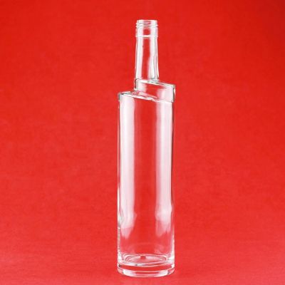 Fashion Shoulder Design Thin And Tall Vodka Bottle 500ML Vodka Glass Bottle Empty With Aluminum Cap 