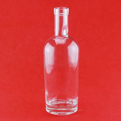 Wholesale Classic Design Glass Bottle Cylinder Shape 0.5L Whisky Vodka Bottles With Cork Stopper 