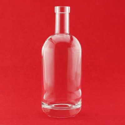 Hot Sale Boston Round Glass Bottle 375ml 750ml Glass Liquor Bottles With Stopper 