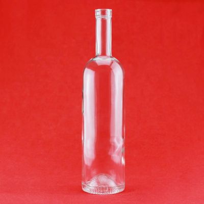 Unique Bottom Design for Glass Bottle Rum Bottles Round Bottom Engraved Glass 500ML Bottle With TPE Cork 