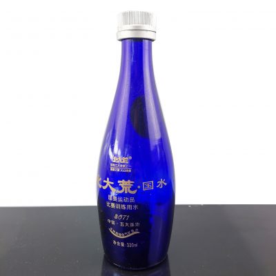 New Product Glass Bottle Creative Design Exquisite Blue Spray Vodka Glass Bottle Factory Price 