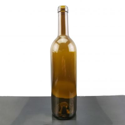 Customized Design Refinement Transparent Round Wine Bottle For Cork Stoppers 