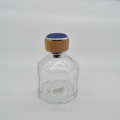 Hot Sale 100ml Glass Perfume Bottle With Wood Cap 