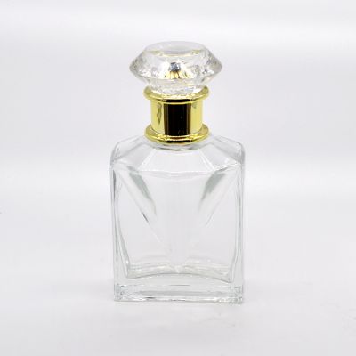 Factory supply 100ml women's exquisite refillable crystal glass perfume bottle