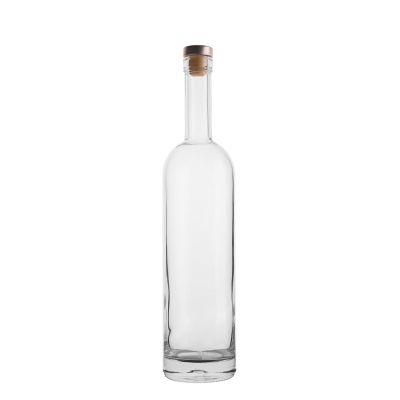 wholesale bottles for vodka gin empty bottle 500ml 700ml 750ml 1000ml round liquor fancy vodka glass bottle 