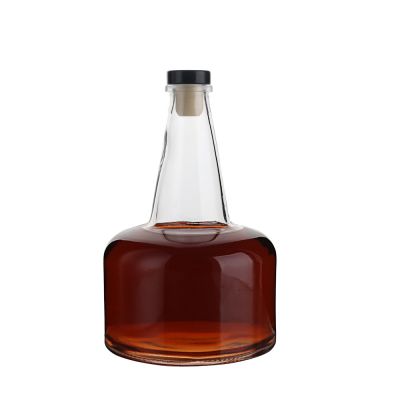 High Flint Large Capacity Liquor Bottle Round Glass Spirits Bottle 