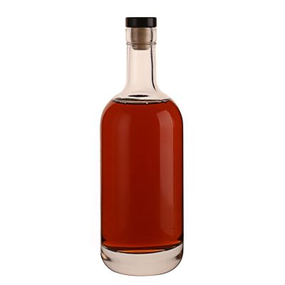Wholesale Nordic Style different bottom 500ml Vodka whisky Glass Liquor Bottle with T-Top Synthetic Cork 