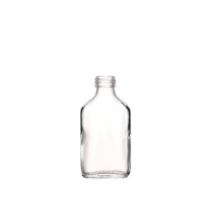 100 ml Empty Flat Wine Whiskey Small Empty Glass Bottles For Liquor with screw 
