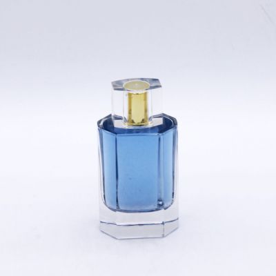 transparent octagon cylindrical elegant high grade custom glass bottles perfume