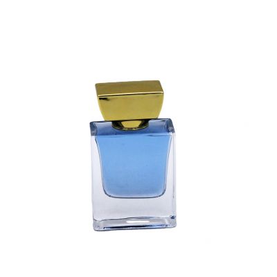 transparent 50ml square high quality wholesale empty glass perfume bottle 