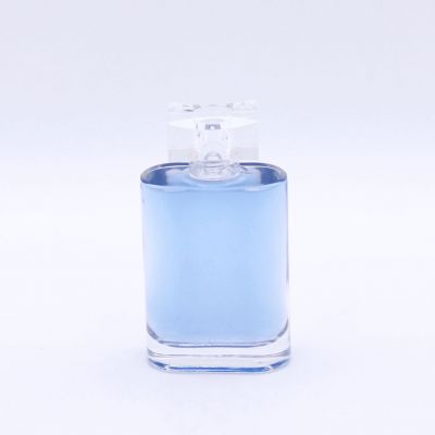 transparent 100ml cylindrical with round corner custom glass bottles perfume