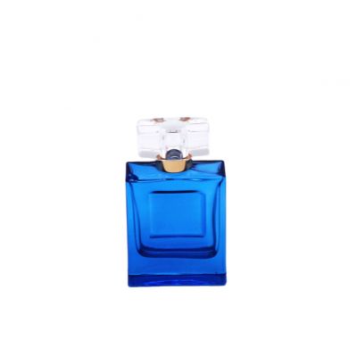 design blue color empty vintage cosmetic packaging 50ml glass bottle perfume