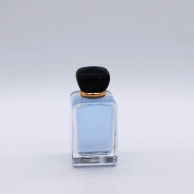 100ml square shape clear glass men perfume bottle 