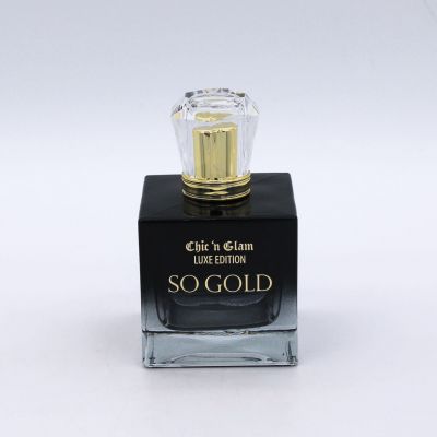 100ml luxury square shape glass solid black perfume bottle 