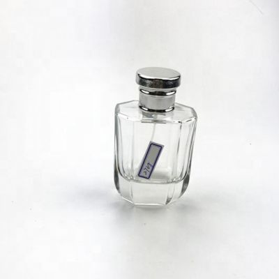 100ml clear luxury glass vintage perfume bottle with silver cap