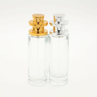 100ml round Empty Clear Perfume Glass Bottle with plastic shiny color Cap