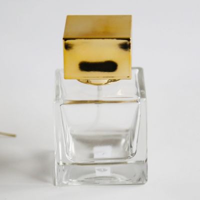 50ml customize square shape perfume glass bottle 