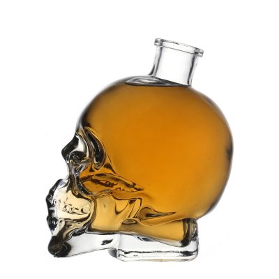 Manufacturer Skeleton Shaped Clear Customize Glass Bottle for Liquor Wholesale 