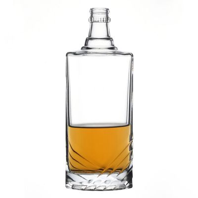 Hot Sale High Quality Flint Round Glass Bottle Customize 500ml Glass Liquor Bottle Factory 