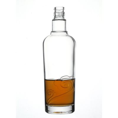 Hot Sale Flint High Quality Clear Glass Bottle Customize Square 500ml Glass Liquor Bottle 