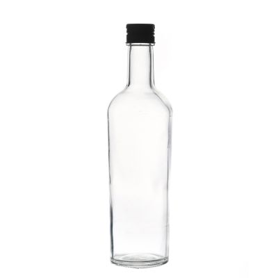 Hot Sale Empty High Quality Clear Round 530ml Glass Wine Bottle with Screw Cap 
