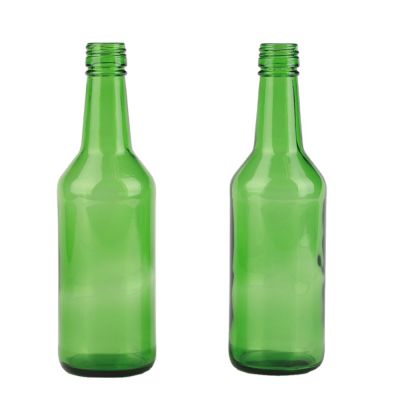 12oz green soju liquor glass bottle with aluminium lid 