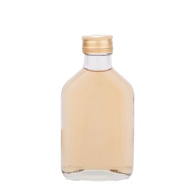 100ml flat square hip flask glass bottle for liquor 