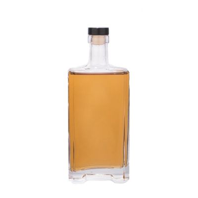 cork neck square glass bottles for liquor 500ml