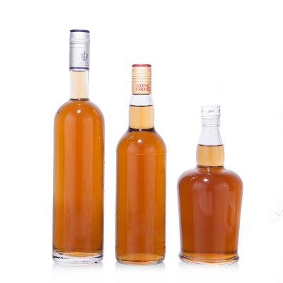Hot selling glass whiskey bottles with custom box 