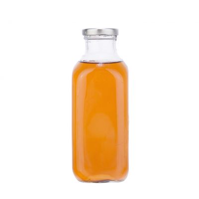 1 L Clear ( flint) French square glass juice bottles, tinplate lid. 