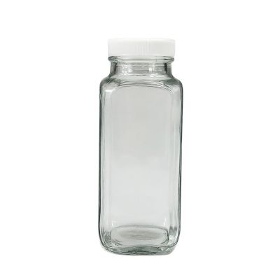 8OZ french square beverage glass bottle for juice 