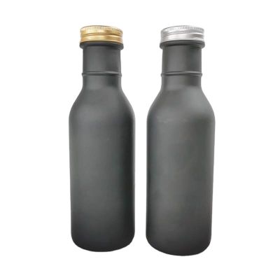 350ml painted matt black beverage bottle for juice with plastic cap 