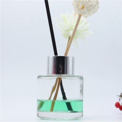 60ml new design empty cylinder shape glass diffuser bottle with rattan 